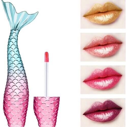 9ml Pink Blue Gradients Lip Gloss Tube Mermaid Lip Glaze Bottle Empty Lipstick Bottles Transparent Cosmetic Packaging Container