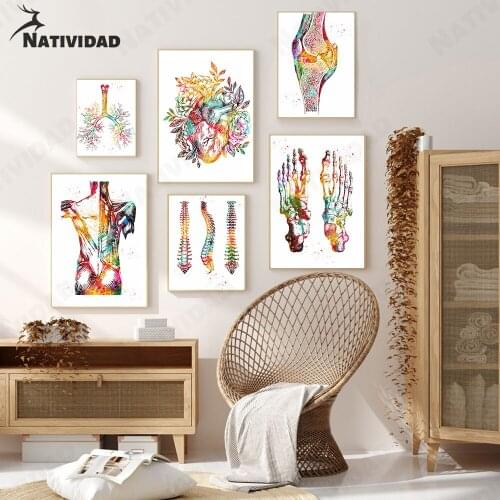 Cartoon Skeleton Painted Canvas Painting Room Decor Oil Painting Print Poster Nordic Fashion Living Room Bedroom Home Decoration