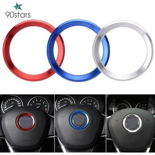 For BMW M3 M5 E36 E46 E60 E90 E92 X1 F48 X3 X5 X6 Car Styling Aluminium Alloy Decoration Ring Steering Wheel Trim Circle Sticker