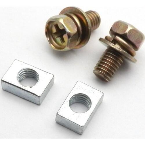 Pack of 2 sets Universal Motorcycle Scooter ATV Dirt Bike Battery Terminal Nut and Bolt Screws M5x10mm M6x12mm 4Ah 5Ah 6AH 7Ah