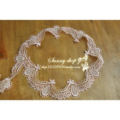 5 Meters Orange Pink Floral Embroidered Colored Lace Trim 5CM Guipure Pretty Polyester Lace Trim Hot Sale Solid Lace Ribbon