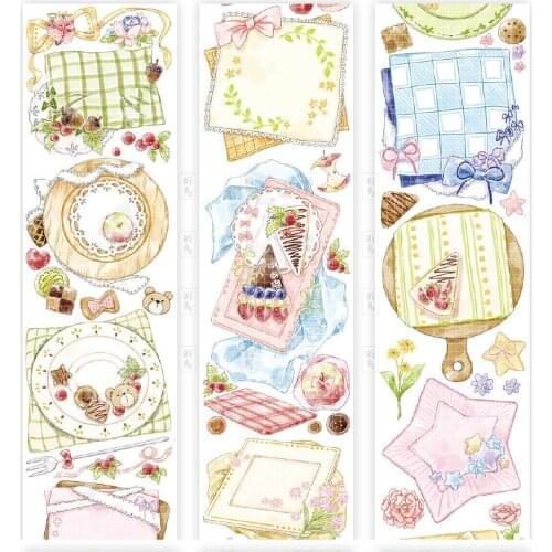 1 Loop Crystal Pet Wood Horizontal Journal Washi Tape Ink Flower