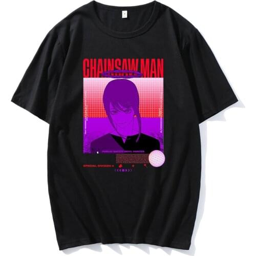 2021 Hot Sale Chainsaw Man Popular Tees Comfortable Tops Casual Cotton Unsiex Fashion Clothes Oversized Daily Couple Streetwears