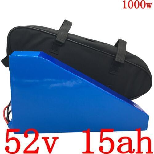 51.8V 15AH lithium battery pack 52V 15AH electric bicycle battery for 48V 500W 750W 1000W Bafang motor with 30A BMS+2A charger