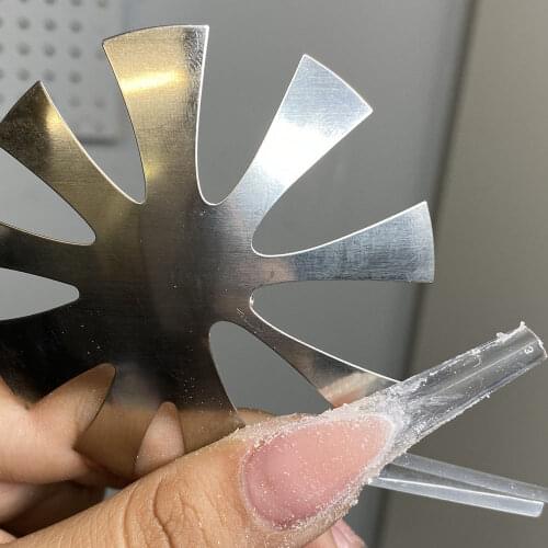 Reusable) Nail Cutter Plate French Style V-Shape Stainless Steel 1pc French Nail Art Edge Trimmer Cut U Shape