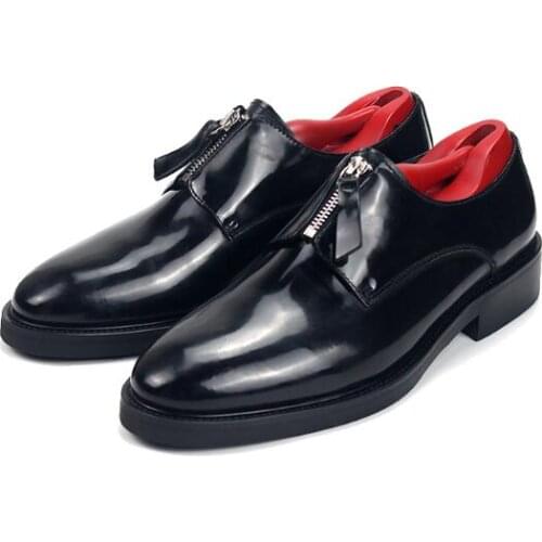 Handmade Pointed toes Dress Shoes Top grade Mens shoes Genuine Leather Black Wedding Shoes for men