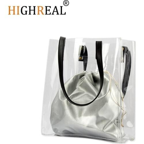 HIGHREAL 2020 Trendy New Women Jelly Handbag Clear Transparent PVC Shoulder Bag bolsa feminina Summer Fashion Crossbody bag