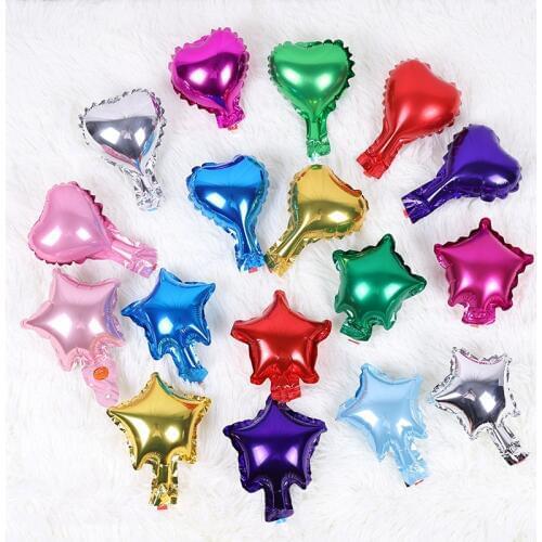 50pcs/lot 5 inch Star Heart Shape Aluminum Foil Balloons Inflatable Balloons Wedding Birthday Party Decorations baby Shower Toys