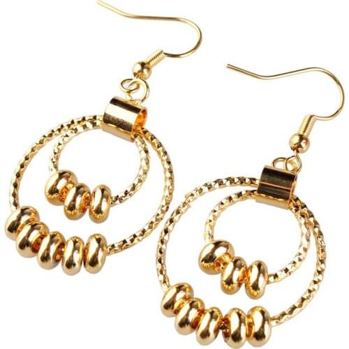 New Exquisite Dubai 24K Gold Yellow Jewelry Fashion Long Drop Dangle Earrings For Women Nigerian Wedding Jewelry