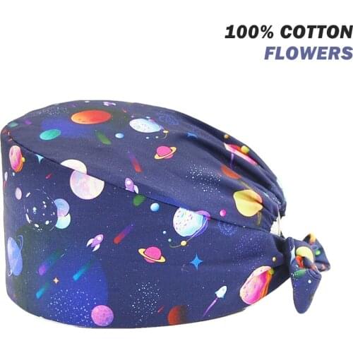 Wholesale Scrub Hat Unisex Anime Printing Beauty Salon Dentist Beauty Pharmacy Lab Working Scrubs Caps Dental Clinic Nursing Cap