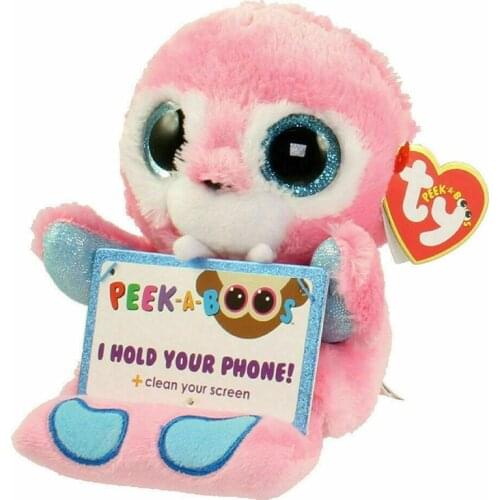 New 6" 15cm Ty Big Eyes Pea Velvet Monkey Giraffe Plush Doll Mobile Phone Holder Toy Animal Collectible Boy Girl Birthday Gift