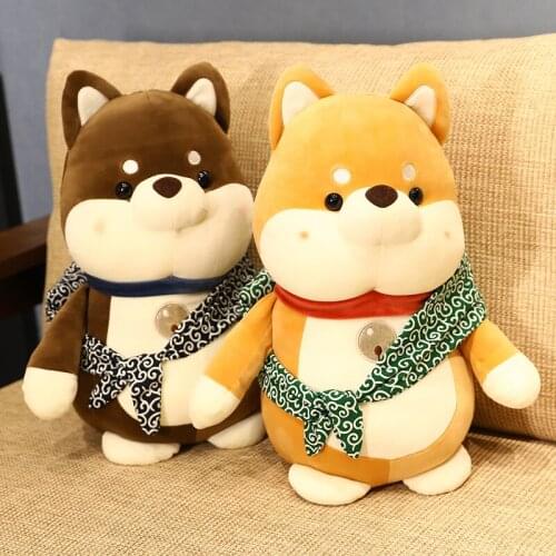 25/35/45cm Cartoon Shiba Inu Akita Dog Plush Husky Plush Toy Creative Runs Away From Home Doll Birthday Present