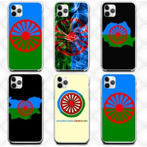 Gypsy Romani Roma Flag Phone Case Transparent Case For Iphone 6 6s 7 8 Plus XR X XS XSmax 11 12 Pro Mini Max