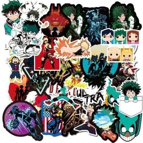 100PCS My Hero Academia Anime Graffiti Stickers Classic Toy Travel Laptop Skateboard Guitar Luggage Waterproof Cool Sticker for
