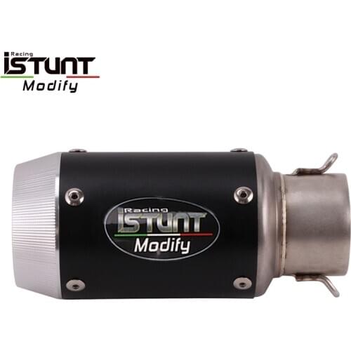 ISTUNT Store 36-51mm Universal Motorcycle Exhaust Escape moto Modified Vent Muffler Pipe For R6 ninja400 RC390 502C R15