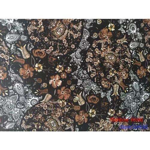 High Quality flower pattern Faux PU Leather fabric for DIY sewing sofa table shoes bags bed material(1 yard)