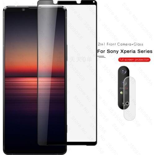 2-in-1 camera protector for sony xperia 1ii 10ii glass protective glass on sony1ii sony10ii soni sone 10 ii xperia1ii xpera10ii