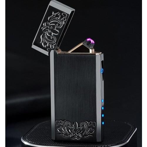 Double Arc Pipe Lighter Touch Induction Charging Lighter Windproof Lighter Torch Usb Cigarette Lighter Plasma Lighter Dubbel Arc