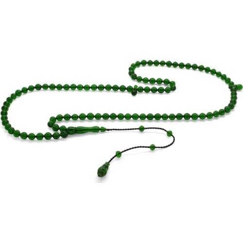 Babba Globe Cut Green Squeezed Amber 99 Tasbih
