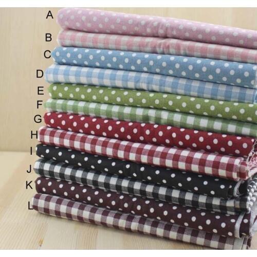 12 Basic Dot Grid Linen Cotton Fabric Printed Cloth Thick Linen Cotton Fabrics Cloth Patchwork Sewing Fabric Tissue Cloth JY0403