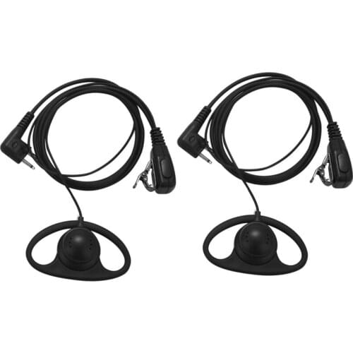 2 Pack) 2Pin Advanced D Shape Clip-Ear Ptt Headset Earpiece Mic For Motorola 2 Way Radios Gp88S Gp300 Gp68 Gp2000 Gp88 Gp3188 C