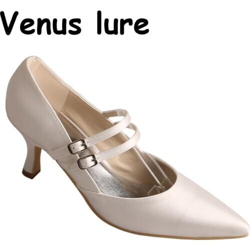 23 Colors Mary Jane Factory Store Ivory Shoes Bridal Medium Heel Size 7