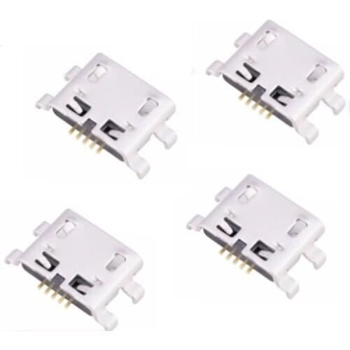 50 pces micro usb conector 5pin placa pesada 0.8mm b tipo nenhum lado fêmea jack para móvel mini usb reparação móvel tablet caud
