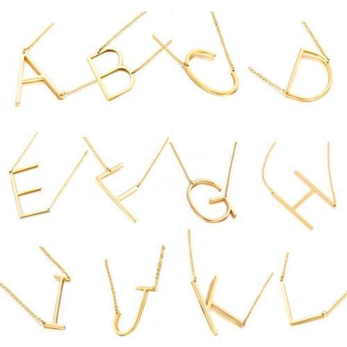 Classic initial letter Necklace For women 26 Alphabet Pendant chain Choker Girls Fashion Jewelry Gift