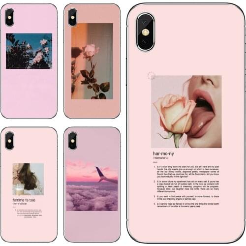 For BQ Aquaris C U2 U V X2 X Lite Pro Plus M E4.5 X5 E5 4G 2017 S 5059 6040L Pink-Aesthetic-rose Silicone Phone Case Cover