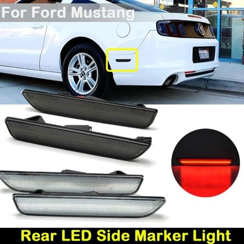 For Ford Mustang 2010-2014 Clear or Smoked Lens Car Rear Red Parking Lamp LED side marker lamp Turn Signal Light