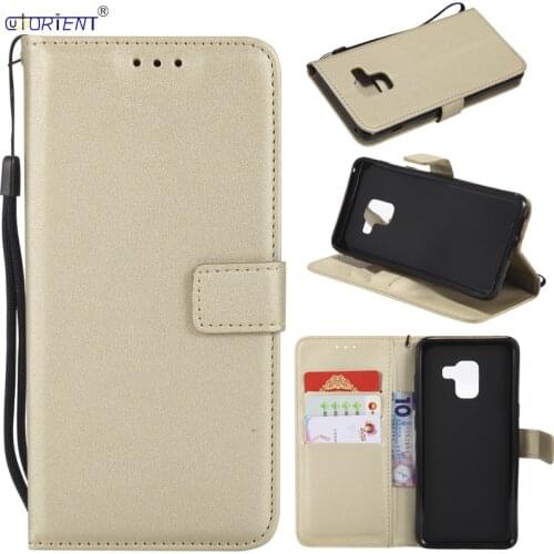 For Samsung Galaxy A8 2018 Flip Wallet Case A5 2018 Leather Bumper Cover SM A530F A530F/DS A530W A530N A530X Card Slot Phone Bag