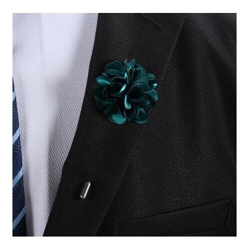 Carnation Satin Flower Boutonniere , Mens Lapel Pin for Wedding