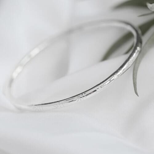 KOFSAC 2021 Fashion Women Bangles 925 Sterling Silver Party Jewelry Simple Chic Bamboo Bangle Girl Student Birthday Present