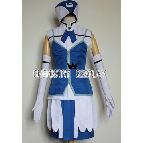 Fairy Tail Juvia Lockser Cosplay Costume Anime Coat+Skirt+Hat+Necktie+Gloves