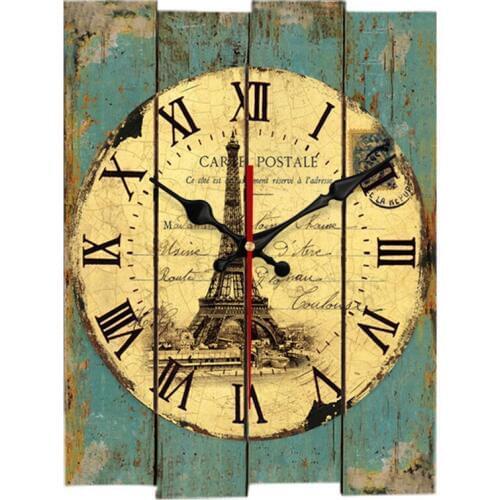 Creative Wall Clock Living Room Rectangular Wall Clocks Wooden Nordic Vintage Pow Patrol Guess Women Mechanism Watches 50Q184