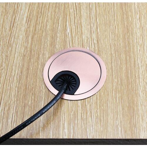 KK&FING 1PC Aluminum Desk Wire Hole Cover Base 50-80MM Computer Desk Table Grommet Cable Port Wire Hole Cover Furniture Hardware