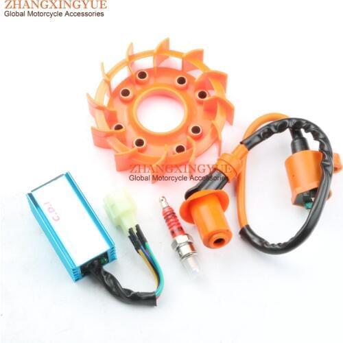 Modified fan & Ignition Coil AC CDI for GY6 50cc 125cc 150cc 139QMB 152QMI 157QMJ 4T Scooter