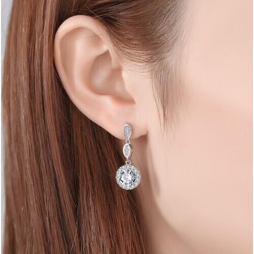 925 sterling silver jewelry with bohimia temperament round zircon tassel earrings for fashion women party earrings