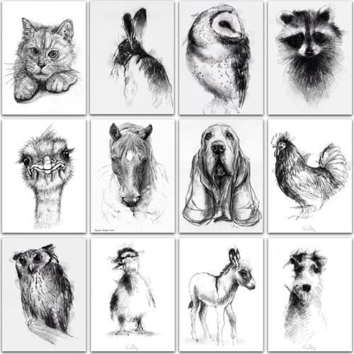 5D DIY Diamond Painting Kit Paint sketch animal rabbit dog Cat home decor Full Square&Round embroidery mosaic Cross stitch art