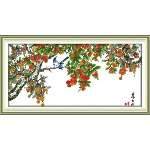Kumquat cross stitch kit print canvas stitching embroidery DIY handmade needlework