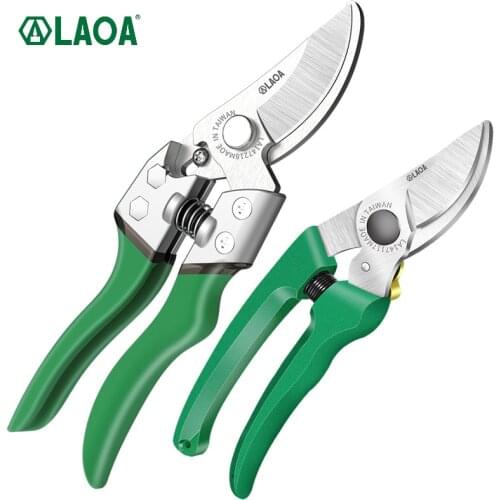 LAOA SK5 Pruning Scissors Sharp Pruners Grafting Pruner Fruit Pick Tools Tree Branch Cutters Flower Shears Made in Taiwan