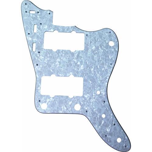 Pleroo Custom Guitar pickgaurd Scratch Plate - For Japan Jazzmaster Guitar Pickguard, 4 Ply White Pearl