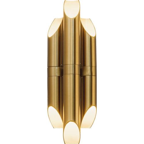 Postmodern contracted golden wall lamp Nordic light hotel designer sitting room luxury bamboo wall lamp