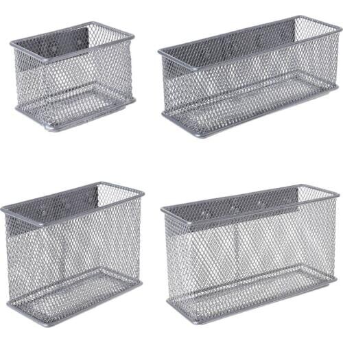 Durable Refrigerator Wire Mesh Magnetic Basket Storage Box Pen Makeup Organizer Office supplies storage