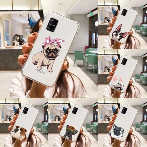 Dog French Bulldog Phone Case Transparent For Samsung S A M J 21 20 50 30 60 5 7 51 71 90 11 10 J710 e p PLUS Prime 5G