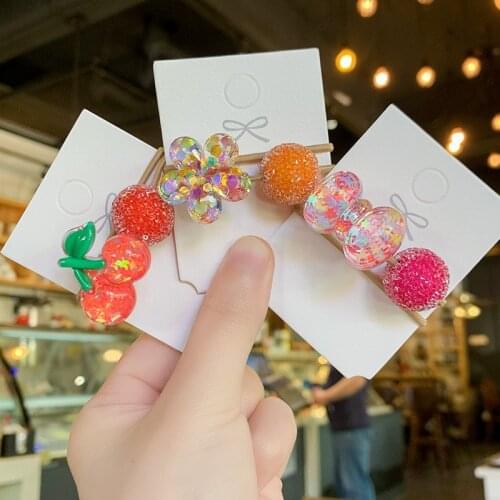 Korea Style Hair Ropes Cute Fruit Watermelon Pineapple Strawberry Elastic Hair Bands for Girl Women Fashion Hair Accessories
