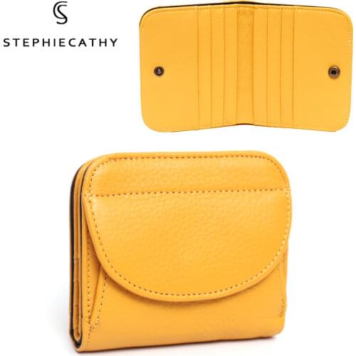 SC 2021 Brand Designer Genuine Leather Coin Purse For Women Fashion Style Small Flap Pocket Short Wallet Cowhide Card Holder Bag