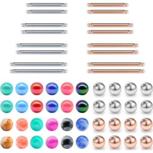 Replacement Bar and Balls for Straight Barbell Piercing Jewelry for Nipple Rings Tongue Ring Industrial Piercing Body Piercing