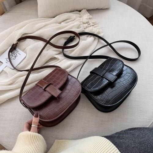 Crocodile Semicircle Womens Shoulder Bag PU Leather Crossbody Bags Designer Luxury Brand Handbag Female Flap Tote Messenger Bag