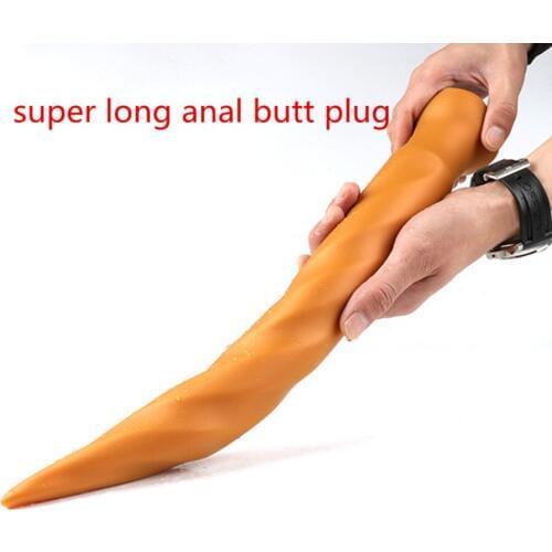 290/370/450/530mm super long anal plug black/Golden Silicone Vaginal anal butt plug G-spot Prostate massage anal whip sex toys